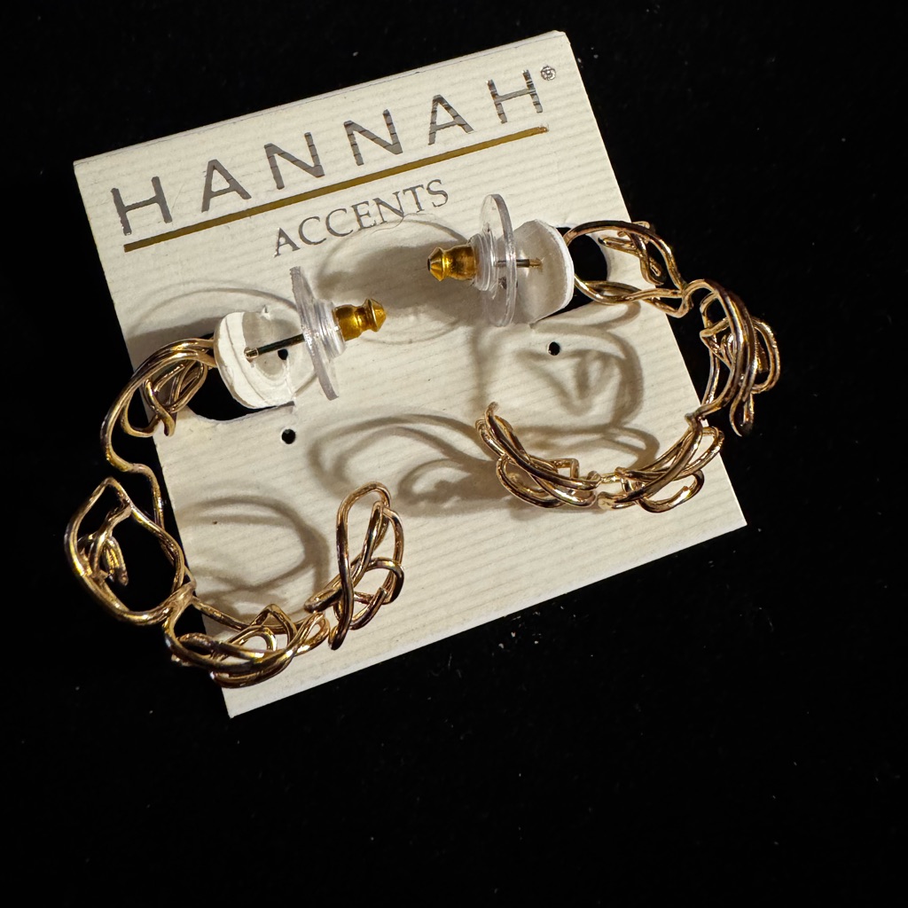 Hannah Accents Wired Gold Tone Hoop Earrings